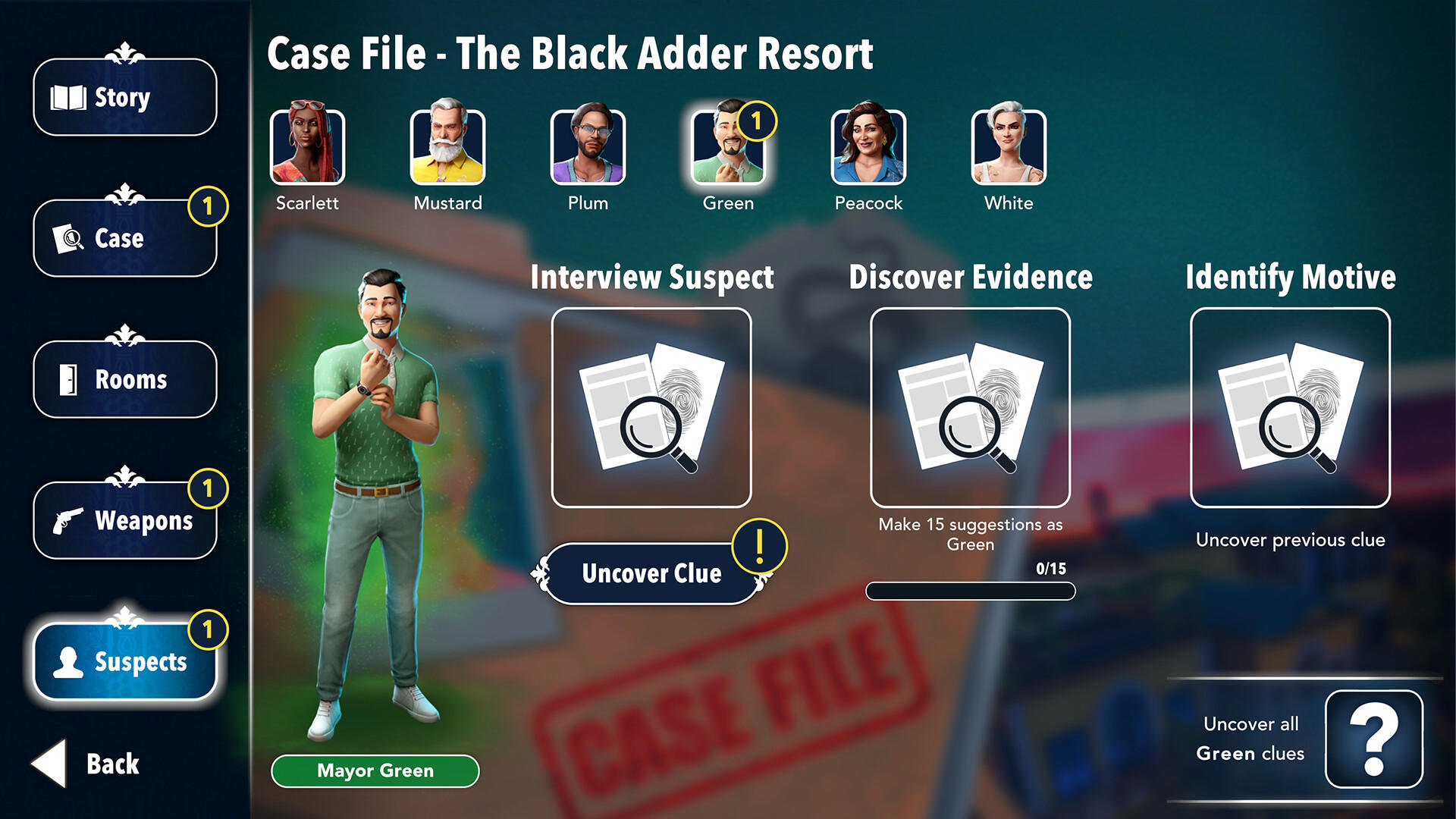 Clue/Cluedo: Black Adder Resort Crime Scene Bundle screenshot 2