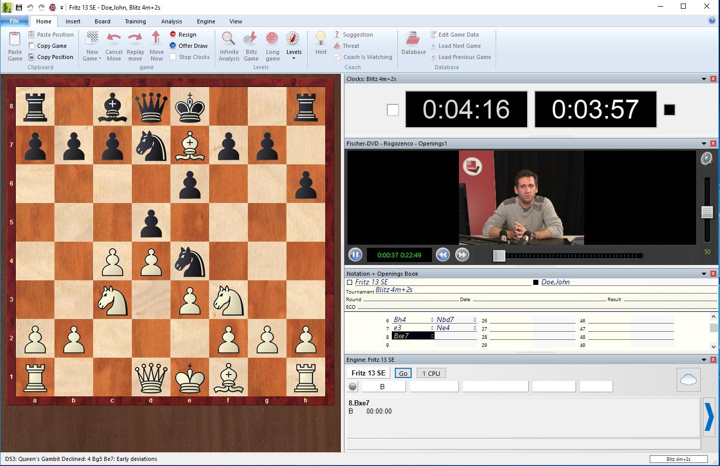 Fritz 14: Master Class Volume 1, Bobby Fischer screenshot 1
